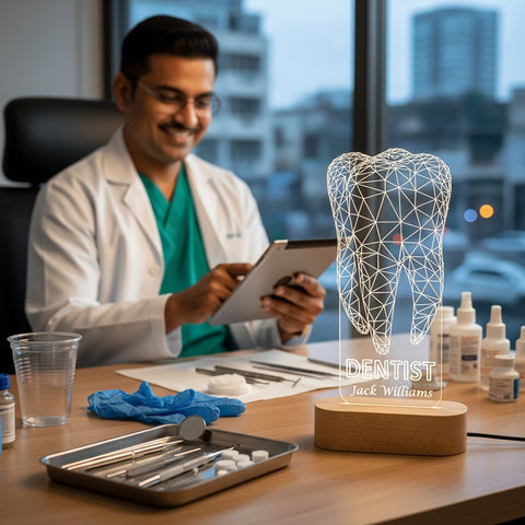 Personalized Dentist Illusion Lamp | Unique Dental Office Decor Gift