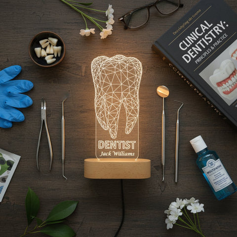 Personalized Dentist Illusion Lamp | Unique Dental Office Decor Gift