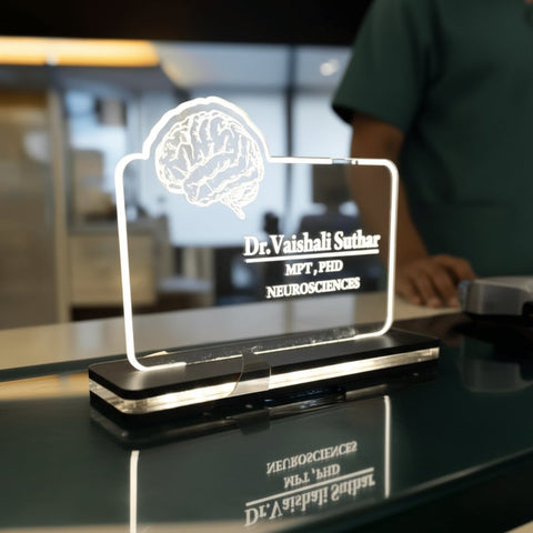 Personalized Doctor LED Table Top Name Plate | Custom Acrylic Gift