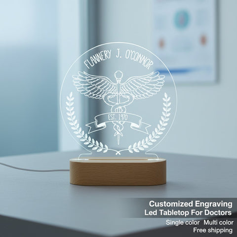 Personalized Doctor LED Table Lamp - Custom Engraved Gift