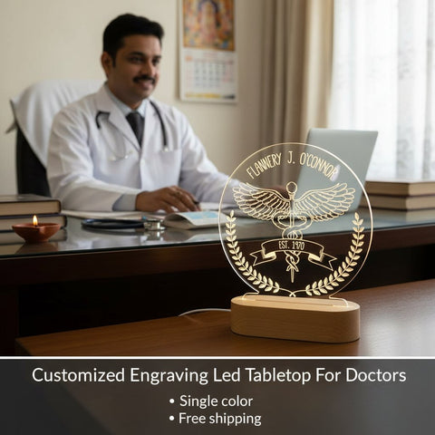 Personalized Doctor LED Table Lamp - Custom Engraved Gift