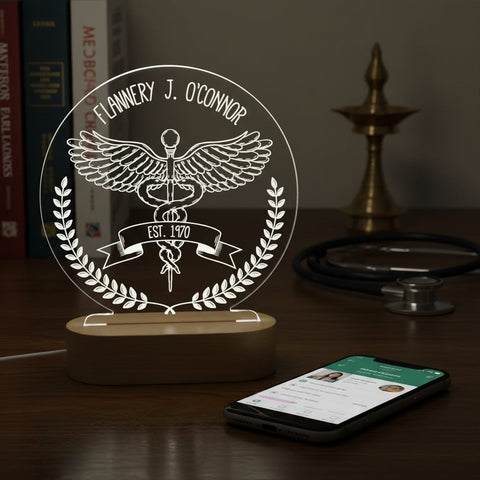 Personalized Doctor LED Table Lamp - Custom Engraved Gift