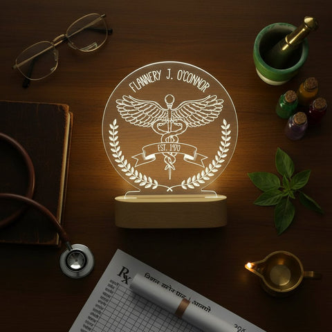 Personalized Doctor LED Table Lamp - Custom Engraved Gift