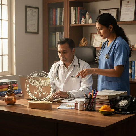 Personalized Doctor LED Table Lamp - Custom Engraved Gift