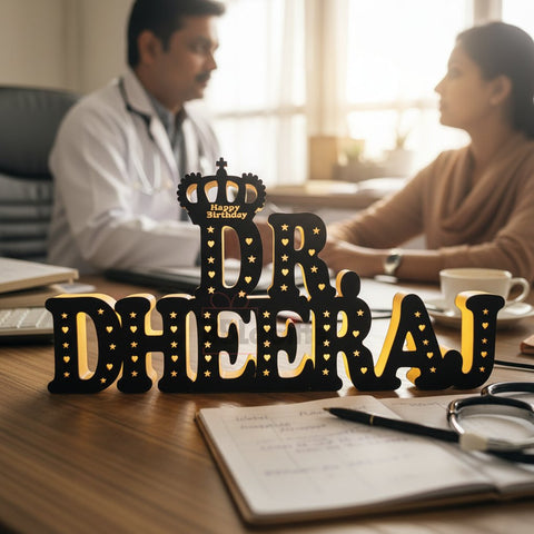 Customized LED Name Lamp | Personalized Doctor Gift | MDF & Acrylic