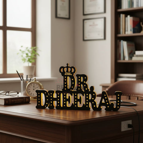 Customized LED Name Lamp | Personalized Doctor Gift | MDF & Acrylic