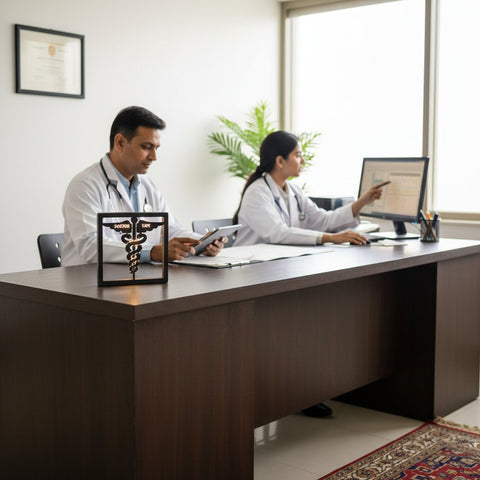 Customized LED Doctor's Name Frame - Personalized Caduceus Gift