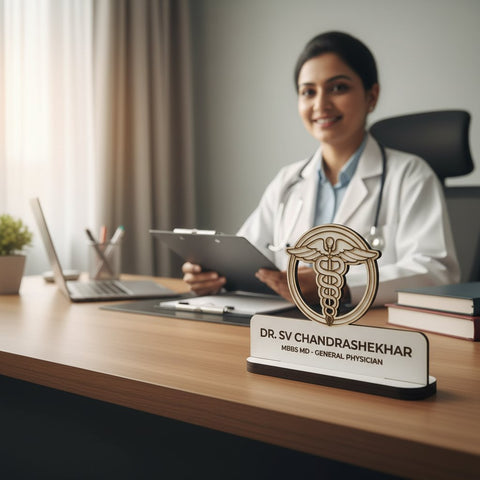 Custom Doctor Desk Nameplate | Personalized Office Decor