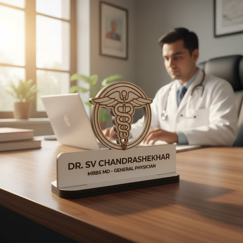 Custom Doctor Desk Nameplate | Personalized Office Decor