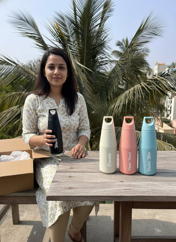 Personalized Hot & Cold Tricone Flask - Custom Stainless Steel Bottle