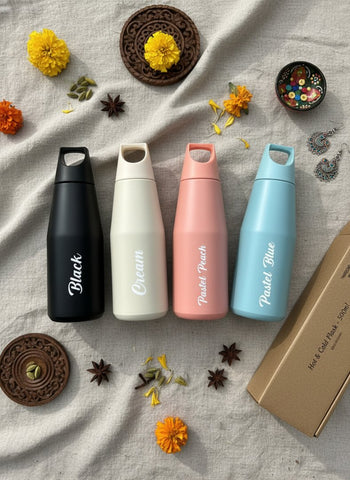 Personalized Hot & Cold Tricone Flask - Custom Stainless Steel Bottle