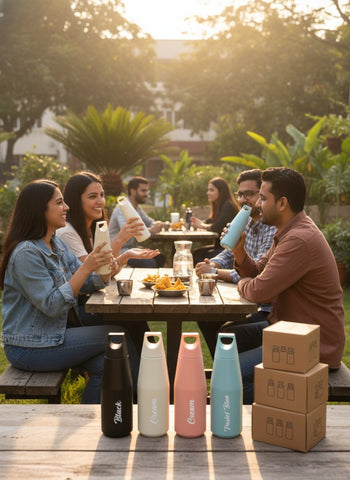 Personalized Hot & Cold Tricone Flask - Custom Stainless Steel Bottle