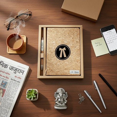 Personalized Eco-Friendly Cork Diary & Pen Set | Custom Gift for Doctor, Advocate, CA & Professionals