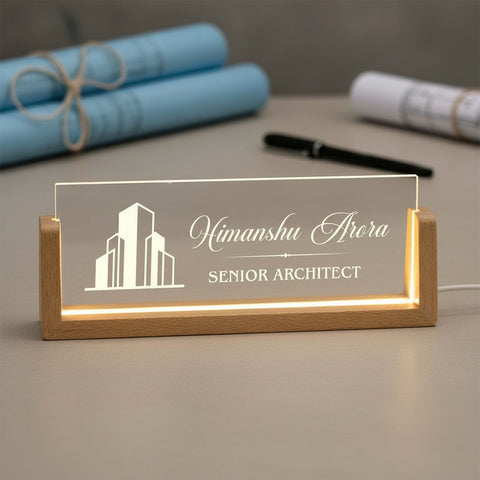 Personalized Light Up Senior Architect Desk Sign - Custom Engraved