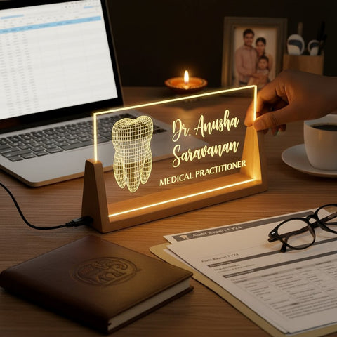 Personalized LED Doctor Name Plate | Dental & Medical Clinic Sign