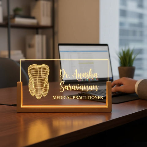 Personalized LED Doctor Name Plate | Dental & Medical Clinic Sign