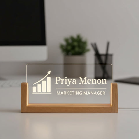 Personalized LED Acrylic Name Plate for Marketing Professionals