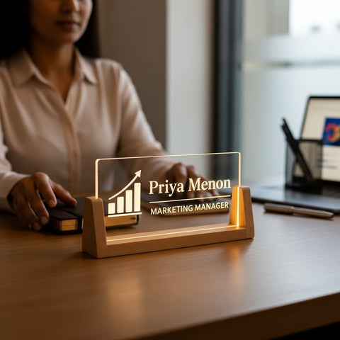 Personalized LED Acrylic Name Plate for Marketing Professionals