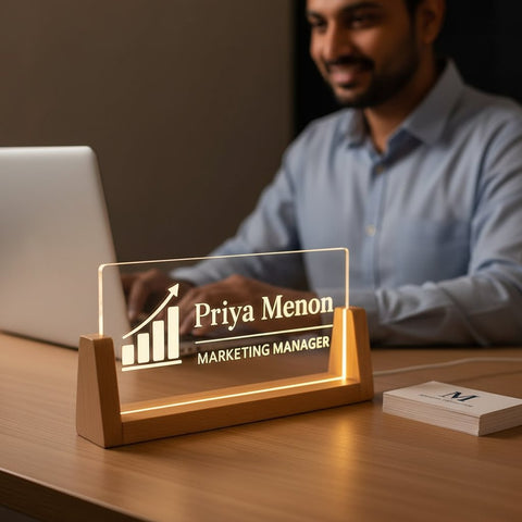Personalized LED Acrylic Name Plate for Marketing Professionals