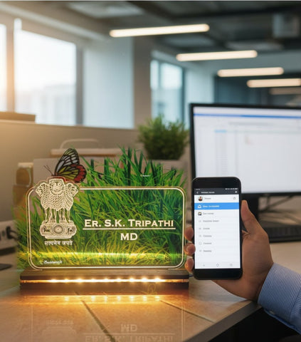 Personalized Acrylic LED Name Plate | Custom Table Top Display