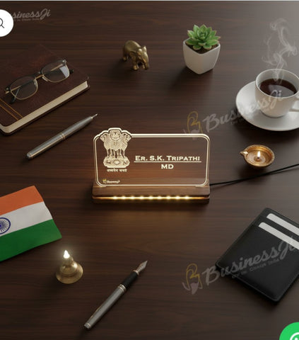 Personalized Acrylic LED Name Plate | Custom Table Top Display