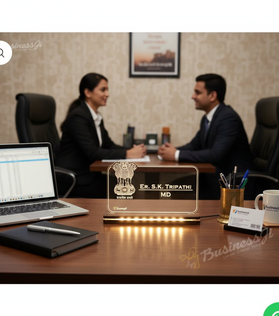 Personalized Acrylic LED Name Plate | Custom Table Top Display