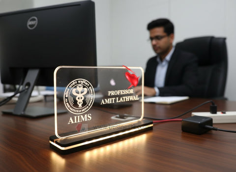 Custom Acrylic LED Table Top Plaque - Personalized Professional Gift