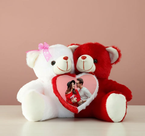 Customized Couple Teddy Bear with Photo | Valentine's Day Gift