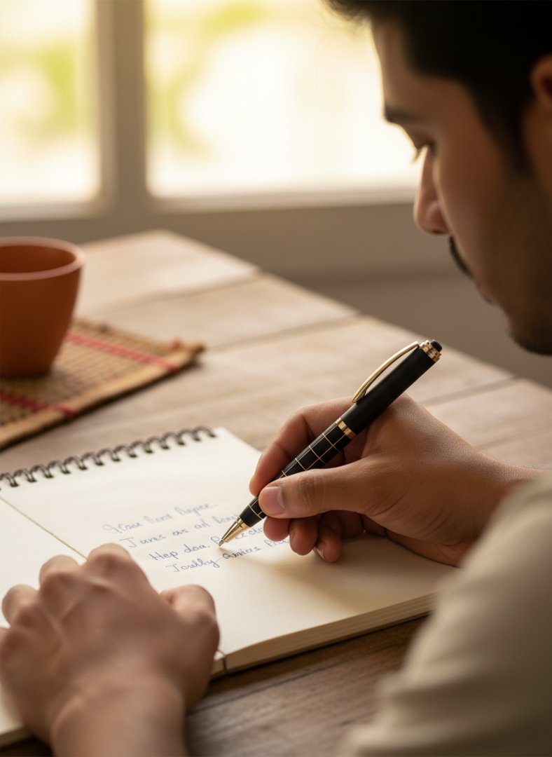 Custom Gold Checkered Pen with Stylus - Engravable Gift