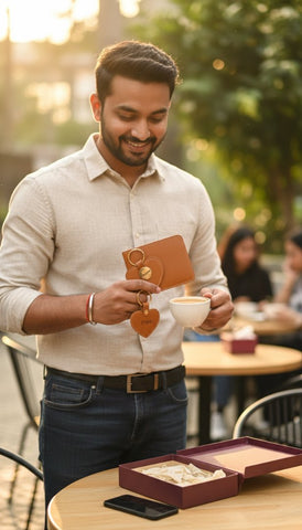 Personalized Wallet & Heart Keychain Gift Set | Custom Name
