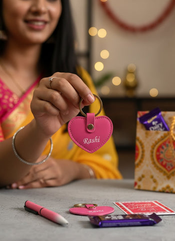 Personalized Valentine's Gift Combo: Pen, Keychain & Chocolate