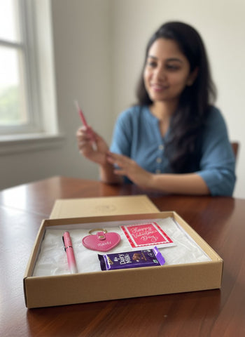 Personalized Valentine's Gift Combo: Pen, Keychain & Chocolate