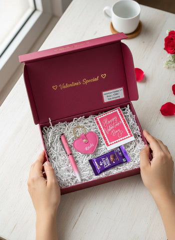 Personalized Valentine's Gift Combo: Pen, Keychain & Chocolate