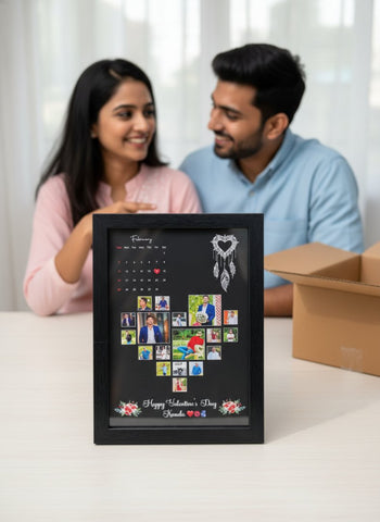 Personalized Valentine Heart Photo Frame - Custom Calendar Gift