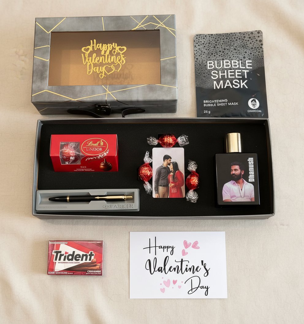 Personalized Valentine's Day Gift Box - Photo Perfume & Engraved Pen