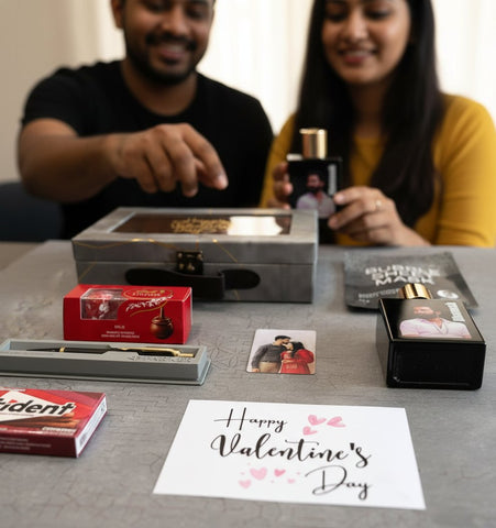 Personalized Valentine's Day Gift Box - Photo Perfume & Engraved Pen