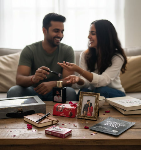 Personalized Valentine's Day Gift Box - Photo Perfume & Engraved Pen