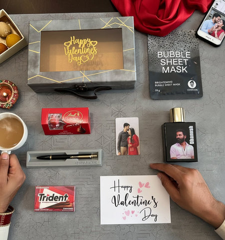Personalized Valentine's Day Gift Box - Photo Perfume & Engraved Pen