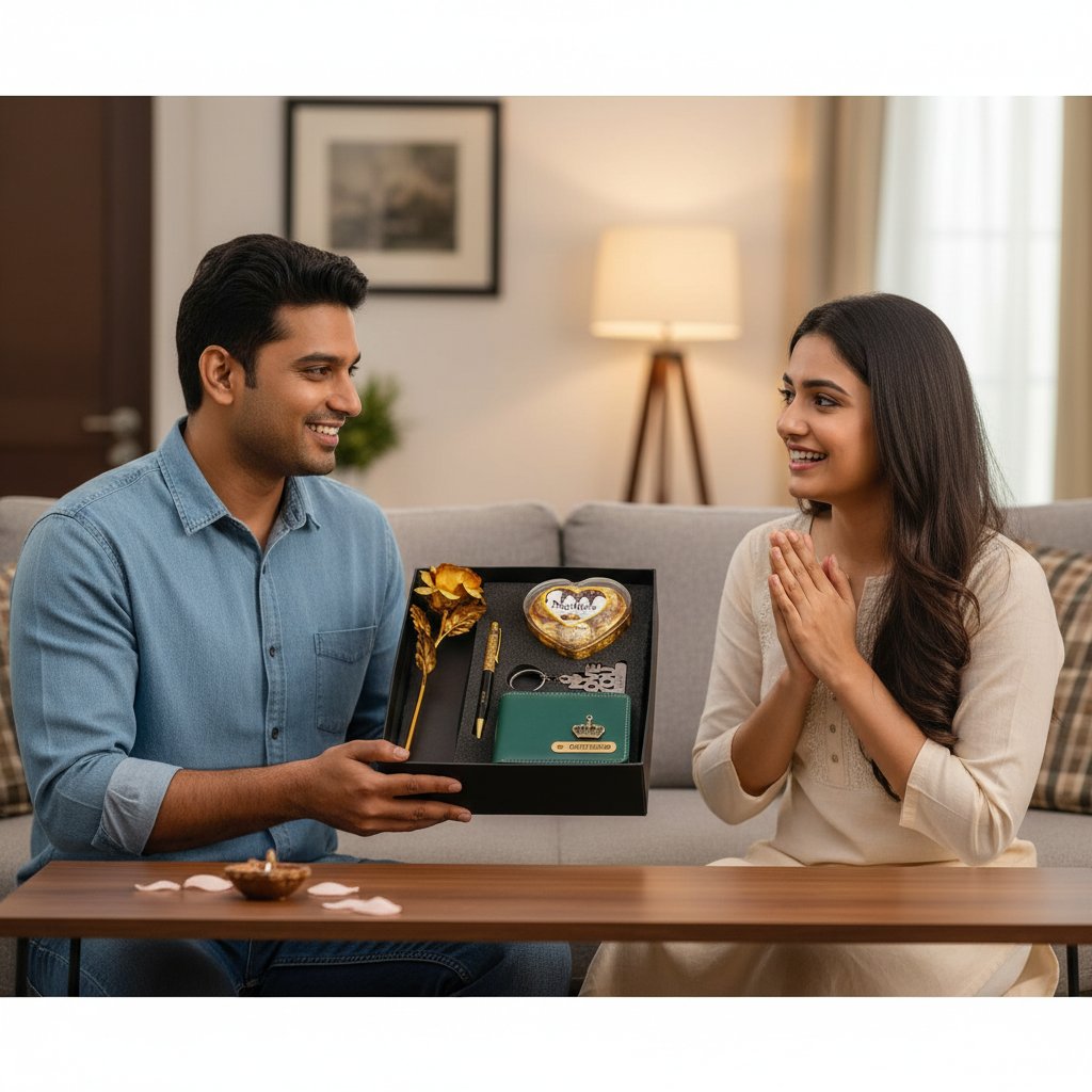 Personalized Valentine's Gift Combo: Wallet, Rose, Chocolate & More