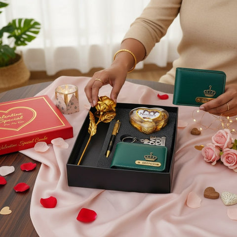 Personalized Valentine's Gift Combo: Wallet, Rose, Chocolate & More