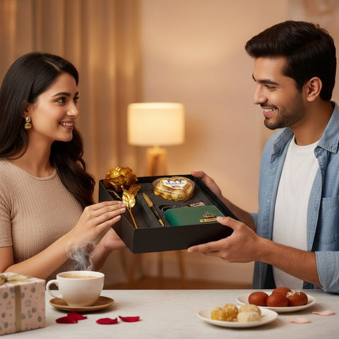 Personalized Valentine's Gift Combo: Wallet, Rose, Chocolate & More