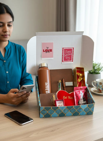 Personalized Valentine's Day Gift Combo for Him & Her | Custom Gifts | chocolate