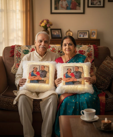 Valentine's Personalized LED Fur Cushion - Custom Photo Gift