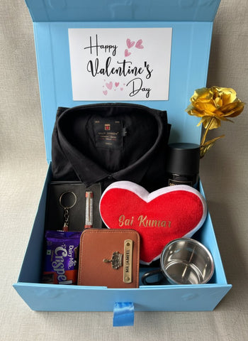 Personalized Valentines Day Gift  | 8 days gift for him | Shirt combo |  | Heart cushion | Gift for him