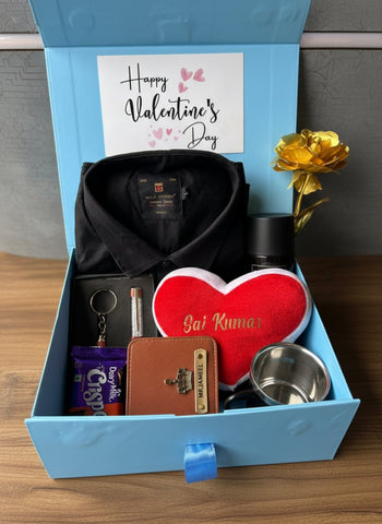 Personalized Valentines Day Gift  | 8 days gift for him | Shirt combo |  | Heart cushion | Gift for him