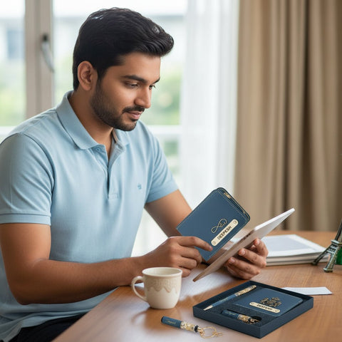 Personalized Faux Leather Wallet Combo Gift Set for Men | 7 Colors couple combos