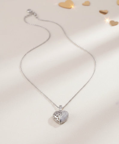 Personalized Heart Locket Necklace - Engraved Valentine's Gift