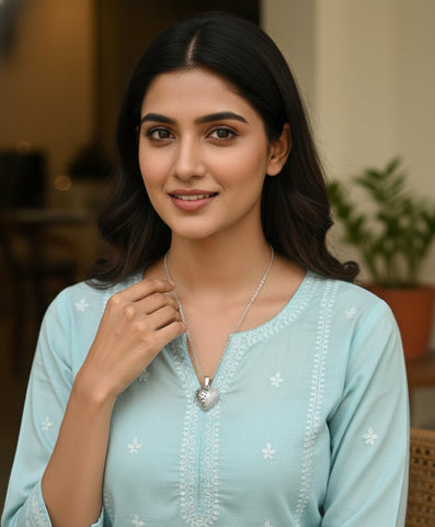 Personalized Heart Locket Necklace - Engraved Valentine's Gift