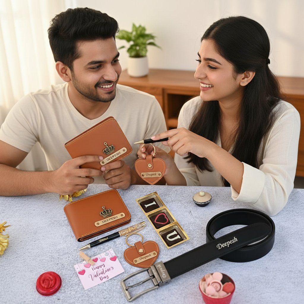Personalized Men's Valentine Hamper 2.0: Wallet, Belt, Pen & More