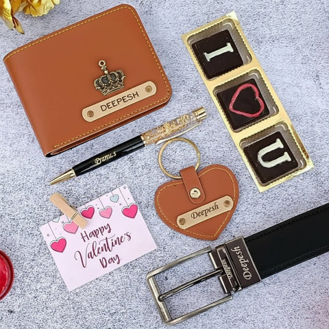 Personalized Men's Valentine Hamper 2.0: Wallet, Belt, Pen & More